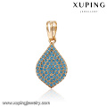 33108 Fluorescence Turquoise bijoux en gros goutte d&#39;eau Dubai collier en or pendentif